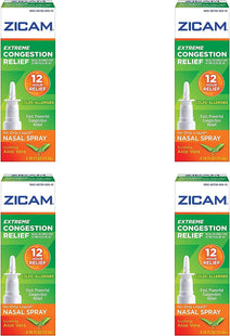 Zicam Extreme, Congestion Relief, No-Drip Nasal Spray, Soothing Aloe Vera, 0.5 Ounce (Pack Of 4)