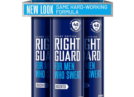 Right Guard Sport Antiperspirant Deodorant, 3D Odor Defense, Aerosol Spray, Unscented 6 Ounce (Pack Of 3)