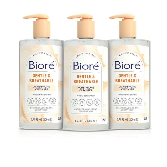 Biore Witch Hazel Clarifying Salicylic Acid Face Wash for Oily Acne Prone Skin 6.77 Fl Oz (Pack Of 3)