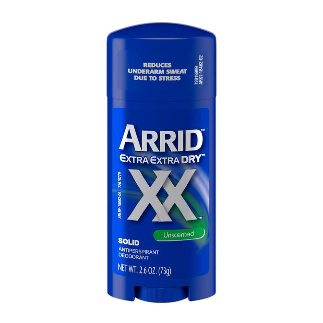 Arrid XX Extra Extra Dry, Solid Antiperspirant Deodorant, for Unisex, Unscented 2.6 Ounce (Pack Of 1)