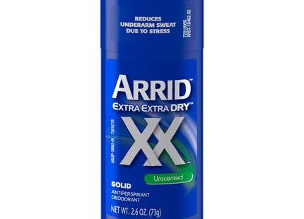 Arrid XX Extra Extra Dry, Solid Antiperspirant Deodorant, for Unisex, Unscented 2.6 Ounce (Pack Of 5)