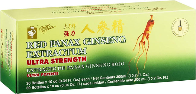 Prince Of Peace Red Panax Ginseng, Extractum Ultra Strength Dietary Supplement, 0.34 OZ Each, 30 Count (Pack Of 12)