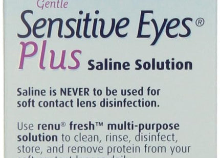 Sensitive Eyes Contact Lens Solution by Bausch & Lomb Saline Solution for Sensitive Eyes, Soft Contact & Gas Permeable Lenses, 12 Fl Oz (355 ML) (Pack Of 1)