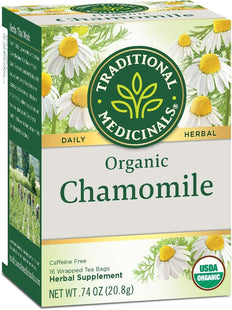 Traditional Medicinals Organic Chamomile Herbal Tea, Supports Healthy Digestion, 16 Count (Pack Of 2)