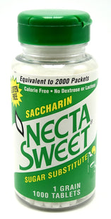 Necta Sweet 1-Grain Saccharin Tablets, Zero-Calorie Sugar Substitutes Tablet, 1000 Count Bottle (Pack Of 10)