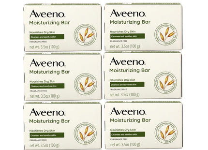 Aveeno Gentle Naturals Moisturizing Facial Cleansing Bar for Dry Skin, Fragrance Free, 3.5 Ounce (Pack Of 6)