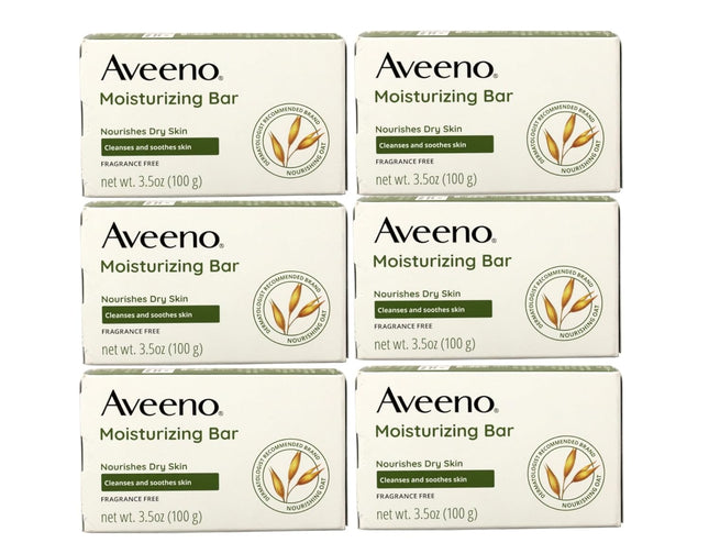 Aveeno Gentle Naturals Moisturizing Facial Cleansing Bar for Dry Skin, Fragrance Free, 3.5 Ounce (Pack Of 6)