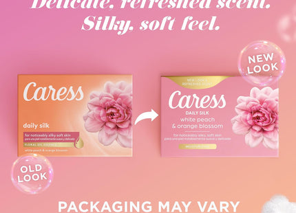 Caress Daily Silk Beauty Bars, White Peach & a Blend of Silk Orange Blossom, 4.25 oz 2 Bar (Pack Of 1)