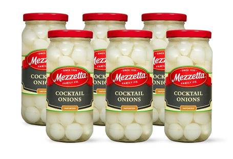 Mezzetta Imported Cocktail Onions, Gluten Free, Kosher And Keto Friendly. Glass Jars, 16 Ounce (Pack Of 6)