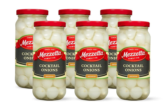 Mezzetta Imported Cocktail Onions, Gluten Free, Kosher And Keto Friendly. Glass Jars, 16 Ounce (Pack Of 6)