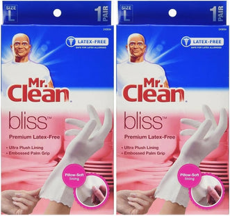 Mr. Clean Premium Latex-Free Gloves Bliss Medium Size 1-Pair (Pack Of 2)