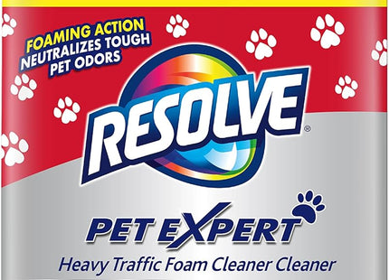 Resolve Pet High Traffic Foam Large Area Carpet and Upholstery Cleaner, Aerosol 22 Ounce (Pack Of 2)