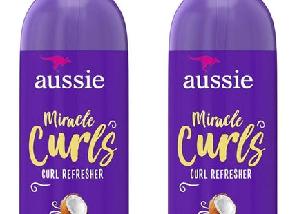 Aussie Miracle Curls Curl Refresher Spray Gel, Max Hold, with Coconut & Jojoba Oil, 5.7 Fl Oz (Pack Of 6)