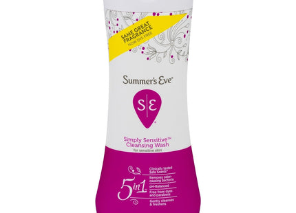 Summer's Eve Simply Sensitive, Daily Feminine Wash Removes, Cleansing Wash for Sensitive Skin, 9 Ounce (Pack Of 3)