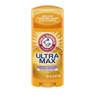 Arm & Hammer Ultra-Max Solid Anti-Perspirant Deodorant, Powder Fresh, 2.6 Ounce (Pack Of 12)