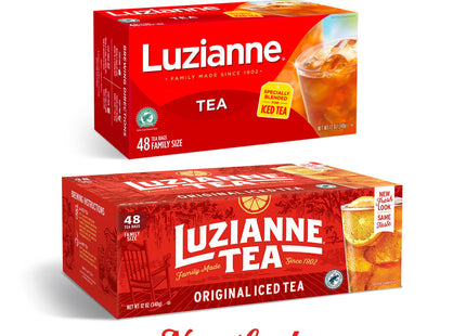 Luzianne Specially Blended for Iced Tea Bags, Clear & Refreshing Home Brewed, Unsweetened, 100-Count (Pack Of 4)