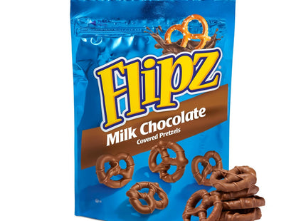 Flipz Milk Chocolate Covered, Perfect Sweet, Salty, & Crunchy Snack, Pretzels, 5 ounce (Pack Of 12)