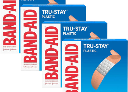 Band-Aid Brand Tru-Stay Plastic Strips Adhesive Bandages All One Size 60 Ct (Pack Of 2)