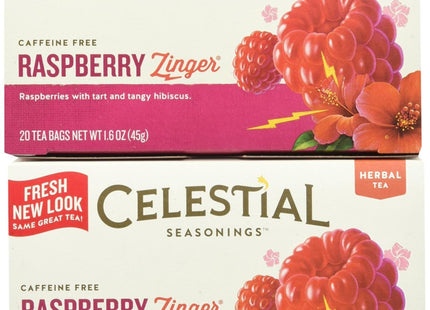 Celestial Seasonings Raspberry Zinger Naturally Caffeine-Free Herbal Tea, 20 Count (Pack Of 2)