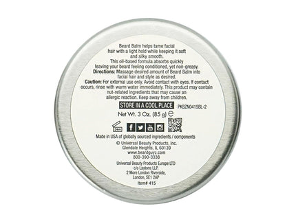 Beard Guyz Beard Balm With Grotein Moisturize Soften Tame Natural Ingredients 3 Oz (Pack Of 12)