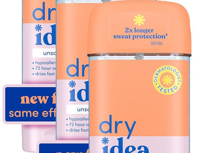 Dry Idea Advanced Antiperspirant Deodorant Gel, Hypo-Allergenic, Unscented, Clear Gel, All Day Protection, 3 Ounce (Pack Of 3)