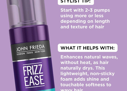 John Frieda Frizz Ease Dream Curls Air Dry Waves Styling Foam, Curl Defining Frizz Control for Curly and Wavy Hair, 5 Fl Ounce (Pack Of 6)