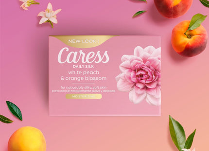 Caress Daily Silk Beauty Bars, White Peach & a Blend of Silk Orange Blossom, 4.25 oz 2 Bar (Pack Of 1)