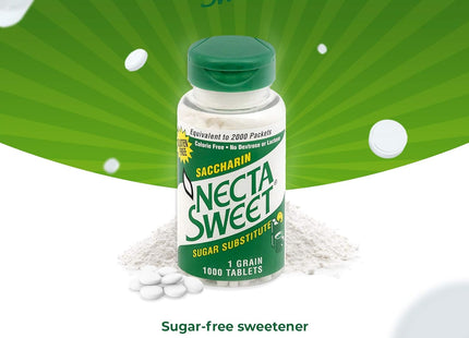 Necta Sweet 1-Grain Saccharin Tablets, Zero-Calorie Sugar Substitutes Tablet, 1000 Count Bottle (Pack Of 24)