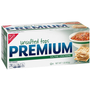 Nabisco Premium Unsalted Tops Saltine Crackers, Crispy, Square, Low Salt Crackers, 16 Ounce (Pack Of 1)