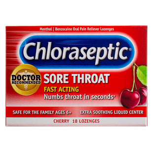 Chloraseptic Fast Acting Soar Throat Lozenges, Cherry Flavor, 18 Count (Pack Of 36)