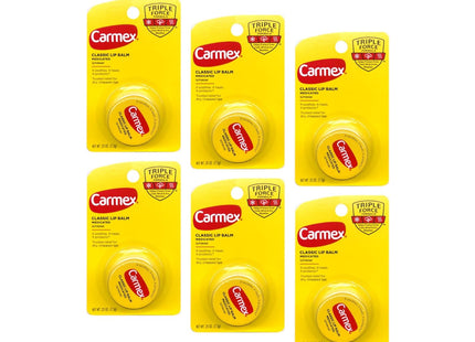 Carmex Original Lip Balm, for-Cold-Sores, Regular Jar, .25 Oz (Pack Of 6)