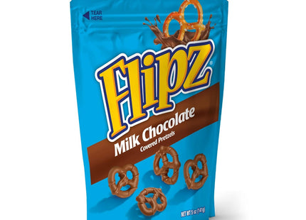 Flipz Milk Chocolate Covered, Perfect Sweet, Salty, & Crunchy Snack, Pretzels, 5 ounce (Pack Of 12)