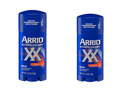 Arrid XX Extra Extra Dry, Maximum Strength, Antiperspirant Deodorant Stick, Solid Regular, 2.6 Ounce (Pack Of 2)