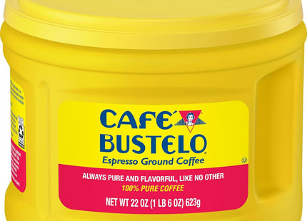 Cafe Bustelo espresso-style Dark Roast Ground Pure Coffee beans, Coffee, 22 Ounces (Pack Of 6)