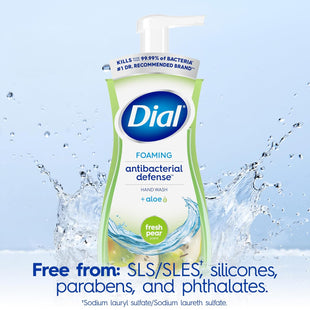 Dial Complete Antibacterial Foaming Hand Wash, Fresh Pear Scented, Pump Bottle 7.5 Fl Ounce (Pack Of 8)