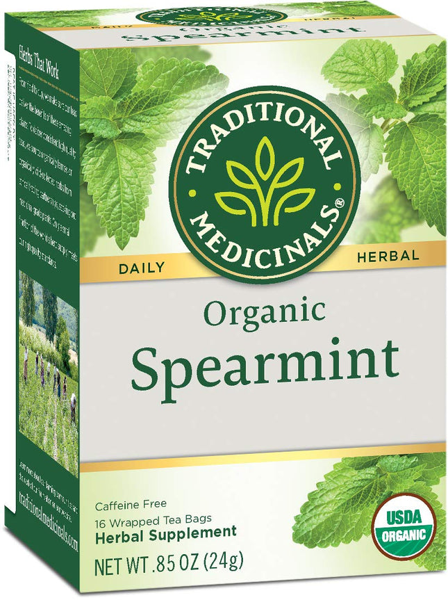 Traditional Medicinals Organic Spearmint Herbal Tea, Healthy & Refreshing, 16 Count (Pack Of 1)