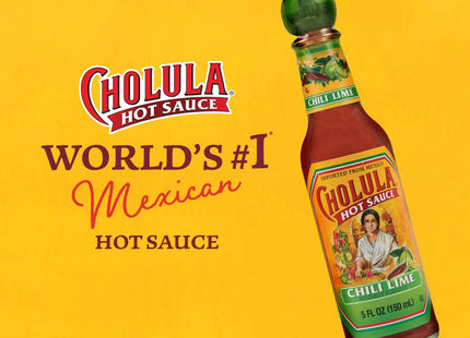 Cholula Kosher Chili Lime Hot Sauce, Mild Flavorful Hot Sauce, No Artificial Preservatives, 5 Ounce (Pack Of 12)