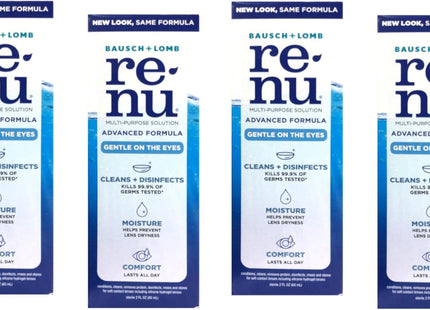 Renu MultiPlus Advanced Formula, Contact Lens Solution, Travel Pack, 2 Fl Oz (Pack Of 6)