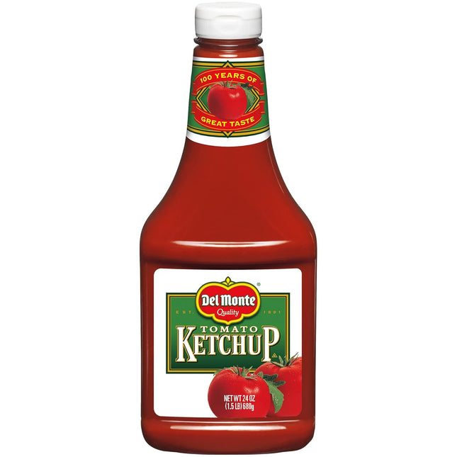 Del Monte Natural Tangy Delicious Tomato Ketchup Bottle, No artificial flavors Or Preservatives, 24 Ounce (Pack Of 1)