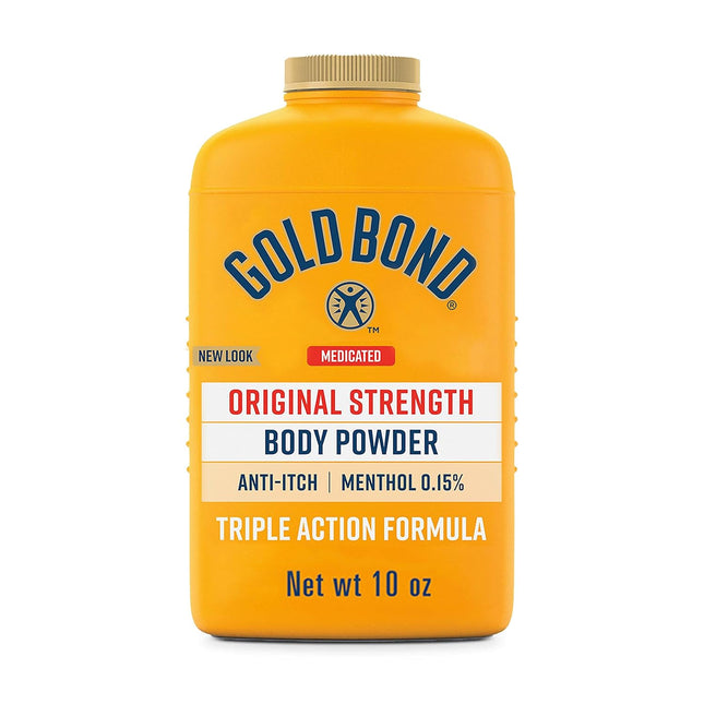 Gold Bond Medicated Original Strength Body Powder, Absorbs & Cools, Anti Chafing, Talc-Free, 10 Ounce (Pack Of 6)