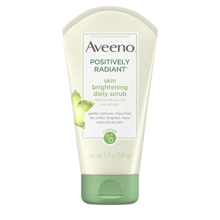 Aveeno Positively Radiant Brightening & Exfoliating Face Scrub Face Wash 5 Oz (Pack Of 4)