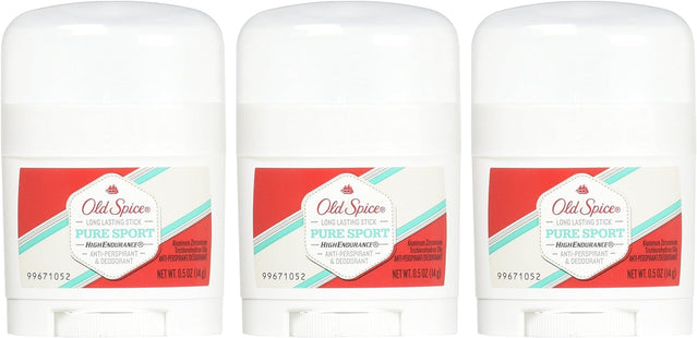 Old Spice High Endurance, Pure Sport, Invisible Solid, Antiperspirant-Deodorant Stick  0.5 Ounce (Pack Of 3)