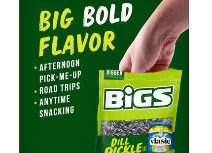 Bigs Vlasic Dill Pickle Sunflower Seeds, Keto Friendly Snack, Low Carb Lifestyle, 16 Ounce (Pack Of 24)