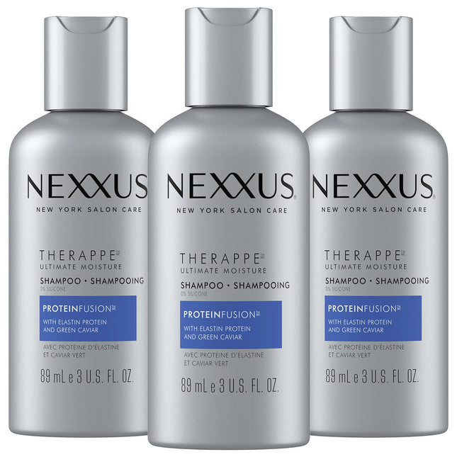 Nexxus Therappe Moisture Rebalancing Shampoo, Ultimate Moisture, Silicone Free, Travel Size, 3 Ounce (Pack Of 3)