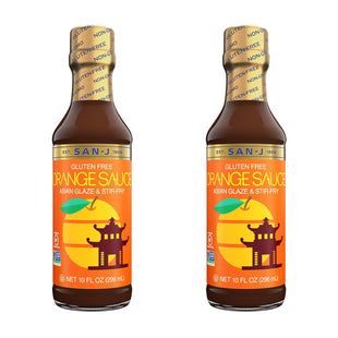 Sanj Cooking Sauce, Gluten Free Asian Glaze & Stir-Fry Orange Sauce 10 Fl Oz (Pack Of 2)