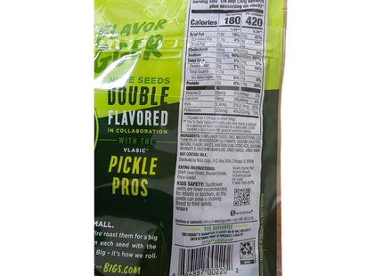 BIGS Vlasic Dill Pickle, Sunflower Seeds, Flavored, Keto Friendly Snack, Low Carb Lifestyle, 5.35 ounce (Pack Of 12)