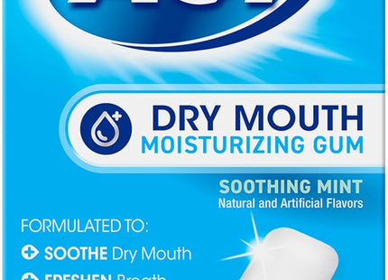 ACT Dry Mouth Moisturizing Gum, Soothing Mint, Sugar Free, 20 Count (Pack Of 2)