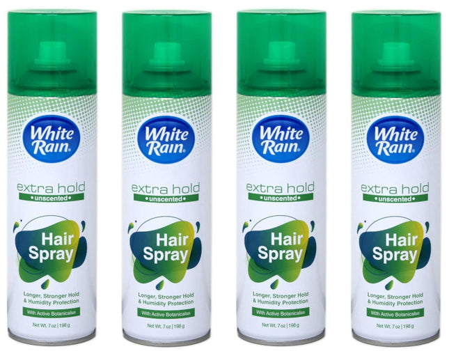 White Rain Hairspray Unscented, Extra Hold, Aerosol, Hair Spray 7 Ounce (Pack Of 4)