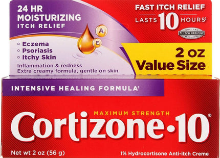 Cortizone 10 Intensive Healing Hydrocortisone,  Anti Itch Cream 2 Oz (Pack Of 24)