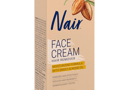 Nair Moisturizing Facial, For Upper Lip Chin And Face Hair Removal Cream, With Sweet Almond Oil, 2 Ounce (Pack Of 24)